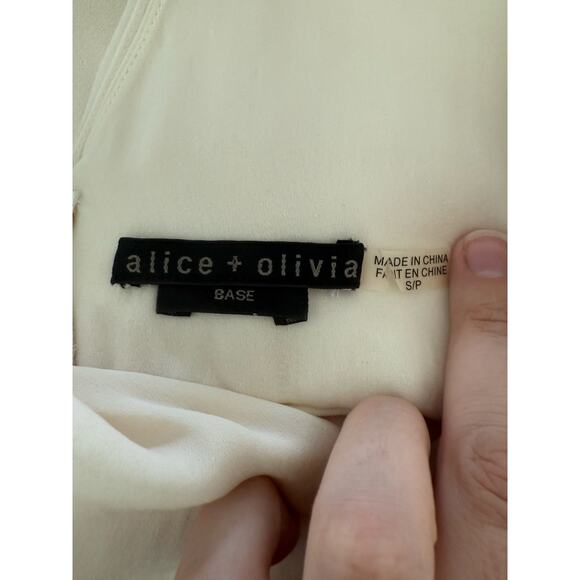 Alice + Olivia Light Pink/Cream Silk Chiffon Drape Dress Size Small - Picture 6 of 9